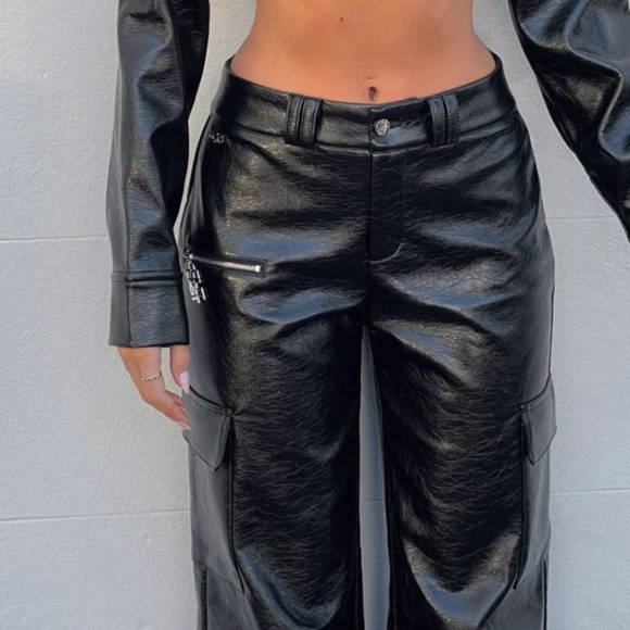 OUTCAST MENDEZ PANT BLACK PU NWT - Picture 3 of 9